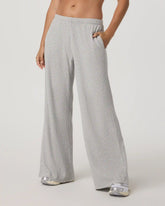 Waffle Wideleg Pant | Light Heather Grey