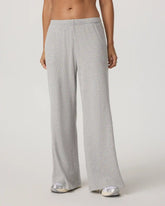 Waffle Wideleg Pant - Short | Light Heather Grey