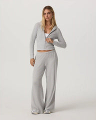Waffle Wideleg Pant - Short | Light Heather Grey