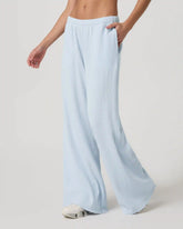 Waffle Wideleg Pant | Soft Sky