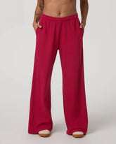 Waffle Wideleg Pant | Strawberry