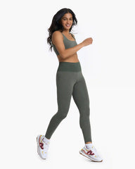 Lux Rib Studio Legging | Dusty Pine Heather