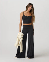 Halo Easy Wideleg Pant - Long | Solid Black