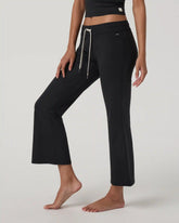 Halo Slim Flare Ankle Pant | Solid Black