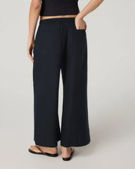 Trestles Twill Crop Wideleg Pant | Black