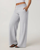 Sedona Midrise Wideleg Sweatpant - Short | Light Heather Grey