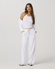 Halo Essential Wideleg Pant - Long | White