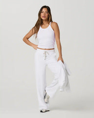 Halo Essential Wideleg Pant - Long | White