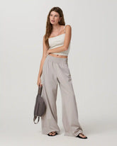 Villa Pinstripe Wideleg | Suede Pinstripe