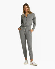Lux Henley Jumpsuit | Heather Grey