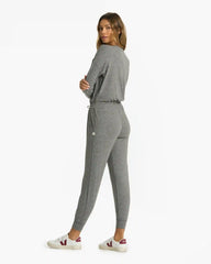Lux Henley Jumpsuit | Heather Grey