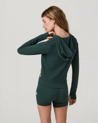 Vuori AllTheFeels™ Mini Full Zip Hoodie | Hemlock