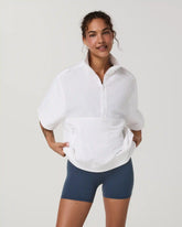 Retrograde Short Sleeve Half Zip Jacket | White
