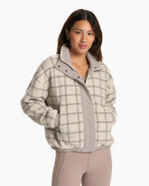 Plaid Cozy Sherpa Jacket | Suede Windowpane