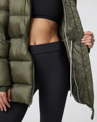 Women's Coordinate Long Down Jacket | Oregano