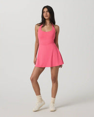 Tiebreak Halter Dress | Sunset Pink