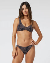 Aqua Bikini Bottom | Chocolate Fronds