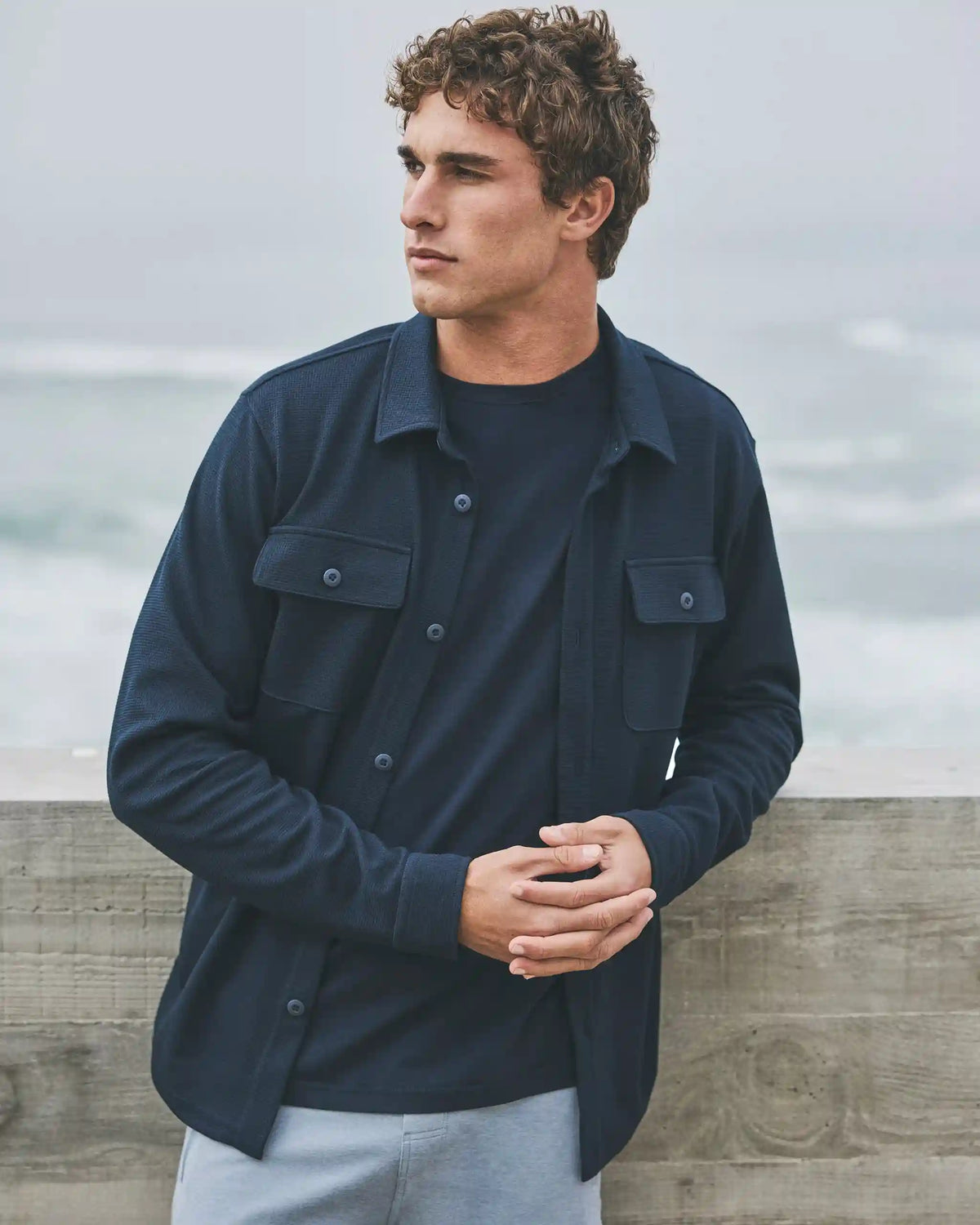 Waffle Shirt Jacket | Ink