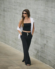 Halo Essential Wideleg Pant | Black Heather