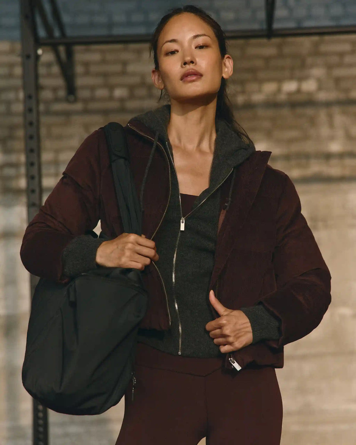 Carmel Corduroy Puffer | Raisin