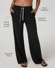 Halo Essential Wideleg Pant | Black Heather