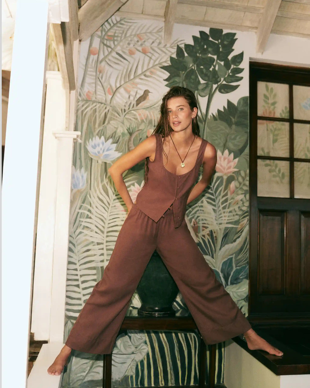 Trestles Twill Crop Wideleg Pant | Sable