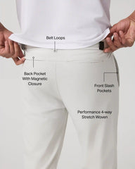 Aim Trouser Athletic Slim Fit 32" | Salt Linen Texture