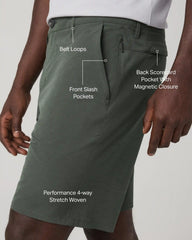 Aim Short 8" | River Rock Slub Stripe