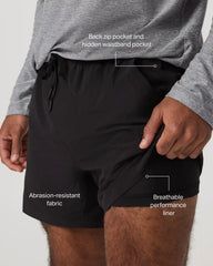 Vuori HardKore Short Lined 5" | Black