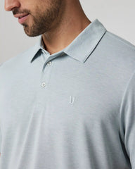 Knit Twill Polo | Chalk Blue Heather