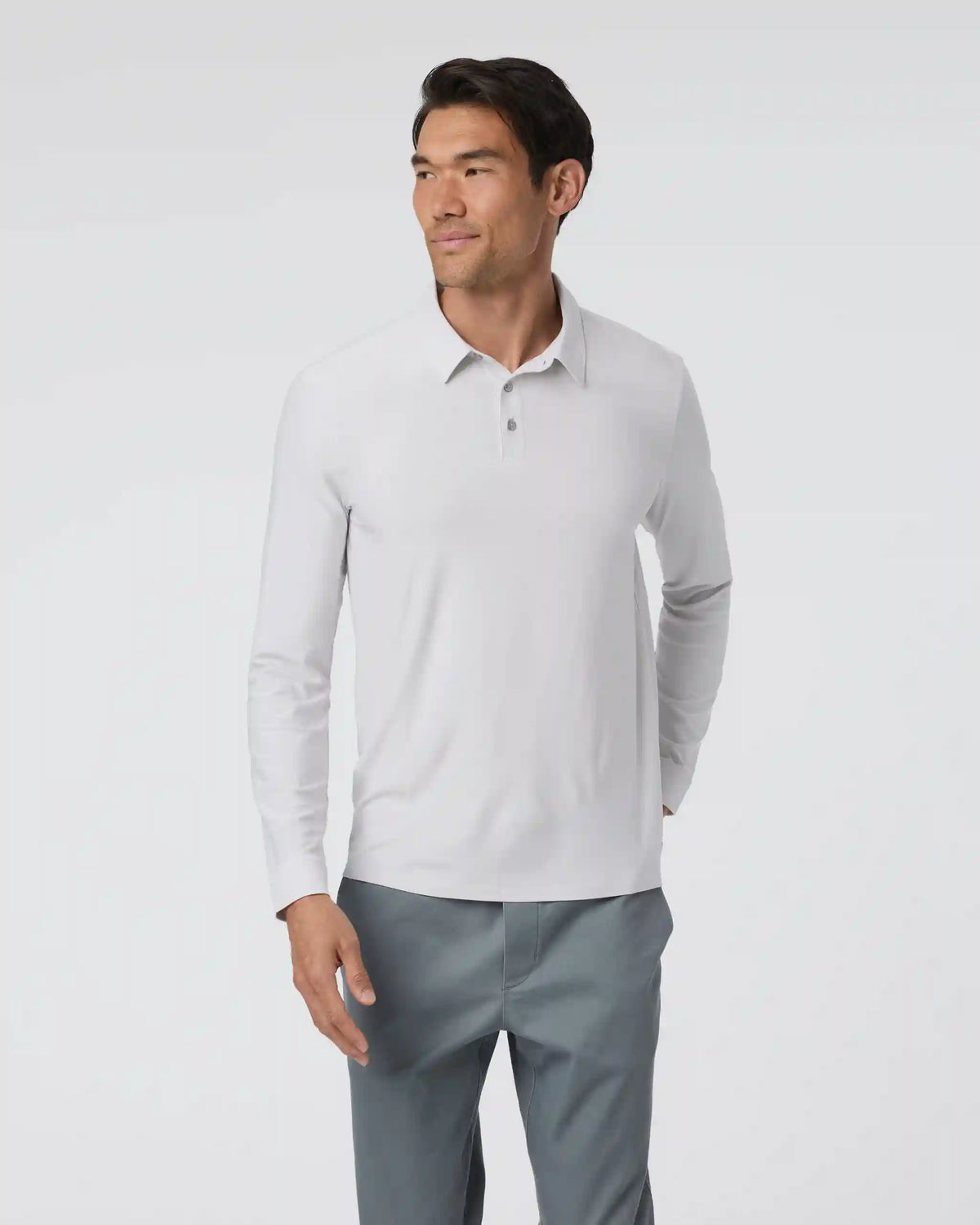 Long Sleeve Strato Tech Polo | Frost Grey Heather