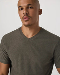 Strato Tech V-Neck Tee | Dark Oregano Heather