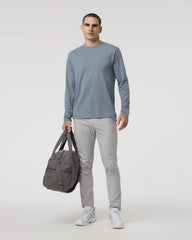 Long Sleeve Men's Feather Tee | Dusty Blue