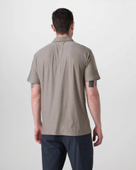 Short Sleeve Strato Button Down | Mocha Heather