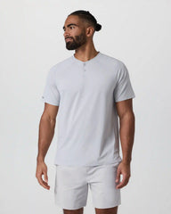 Short Sleeve Viewpoint Henley | Sky Grey