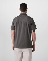 Short Sleeve Feather Polo | Warm Grey