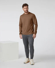 Long Sleeve Ponto Performance Tee | Pecan Heather