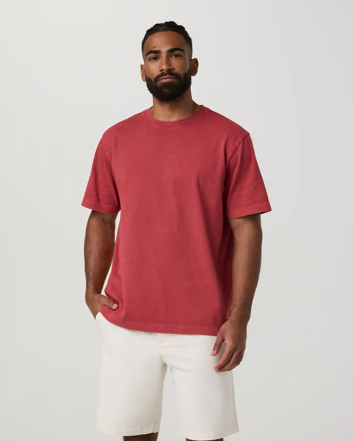 Short Sleeve Vuori Heavyweight Tee - Relaxed Fit | Sour Cherry Garment Dye