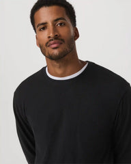 Long Sleeve Vuori Heavyweight Cotton Tee - Relaxed Fit | Black