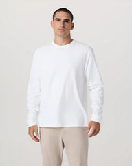 Long Sleeve Vuori Heavyweight Cotton Tee - Relaxed Fit | White