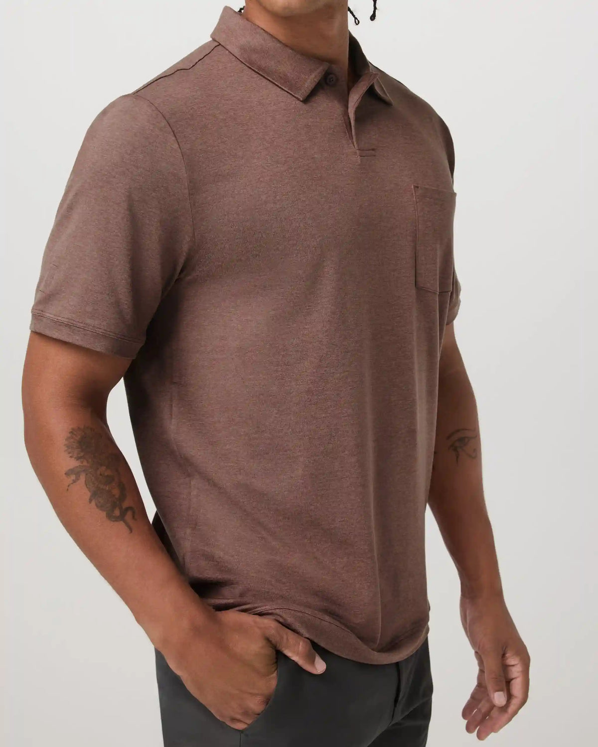Short Sleeve Ponto Performance Polo | Sable Heather