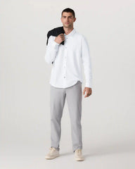 Long Sleeve Knit Oxford Button Down - Classic Fit | White