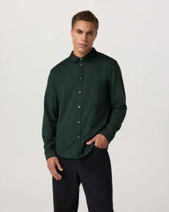 Long Sleeve Ponto Button Down Shirt | Evergreen Heather