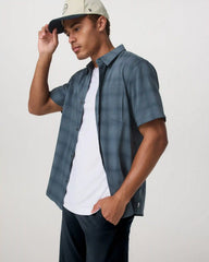 Short Sleeve Plaid Button Down Shirt | Abyss