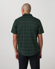 Short Sleeve Plaid Button Down Shirt | Evergreen
