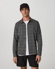 Long Sleeve Plaid Button Down Shirt | Dark Pewter