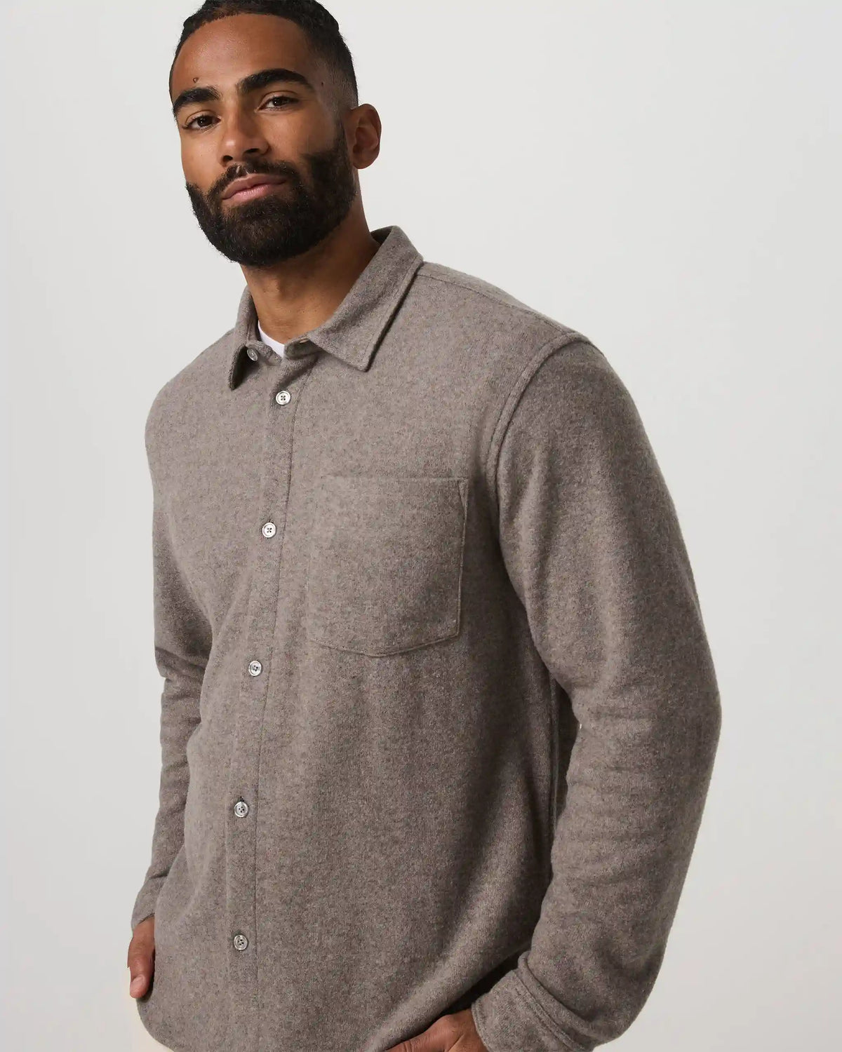 Long Sleeve Altitude Wool Button Down - Relaxed Fit | Phantom Grey