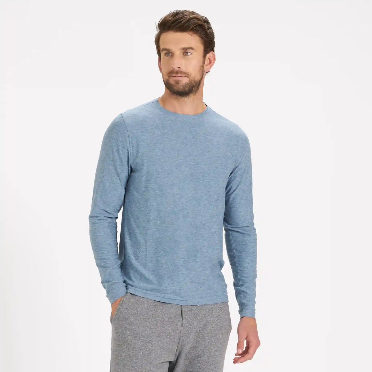 Long Sleeve Strato Tech Tee | Cloud Heather
