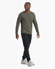 Long-Sleeve Ease Performance Henley | Oregano Heather