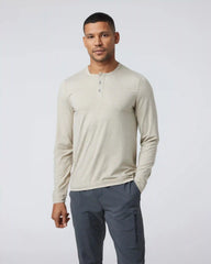 Long Sleeve Ease Performance Henley | Toast Heather